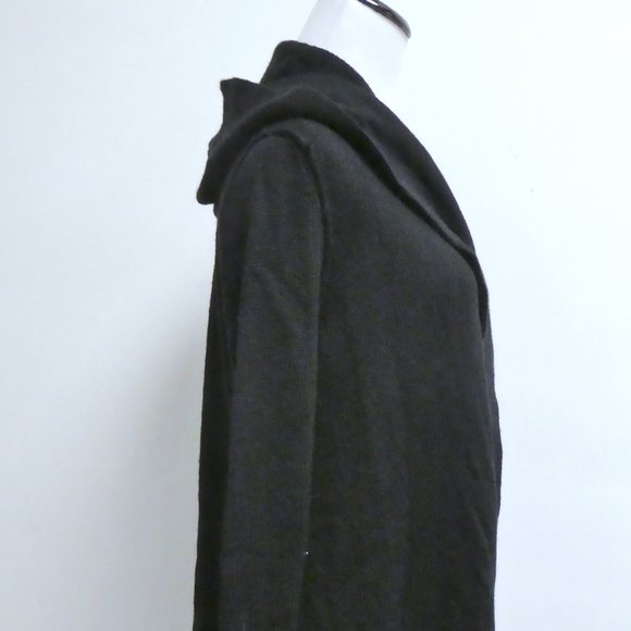 Vince Black wool yak hooded sweater coat reverse edge XS more sustainable - Picture 4 of 8